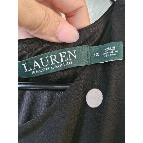 Lauren by Ralph Lauren Women's Polka-Dot Trapeze Jersey Dress Casual  Size 12. - Picture 9 of 11